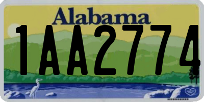 AL license plate 1AA2774