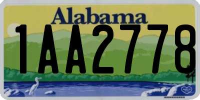 AL license plate 1AA2778