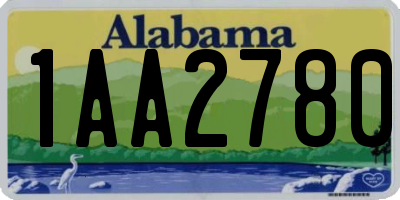 AL license plate 1AA2780