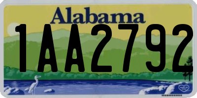 AL license plate 1AA2792