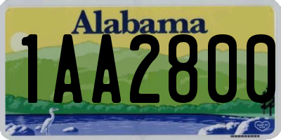 AL license plate 1AA2800