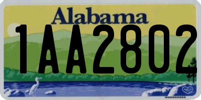 AL license plate 1AA2802