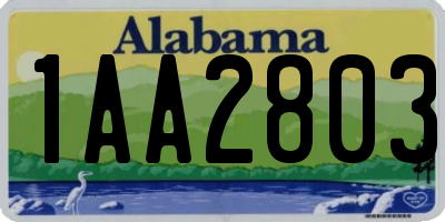 AL license plate 1AA2803