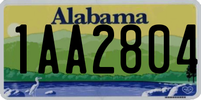 AL license plate 1AA2804