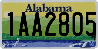 AL license plate 1AA2805