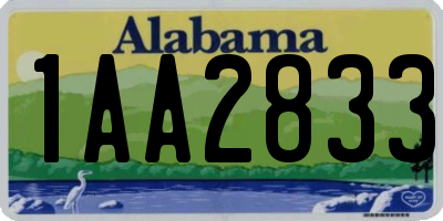 AL license plate 1AA2833