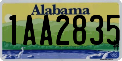 AL license plate 1AA2835