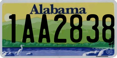 AL license plate 1AA2838