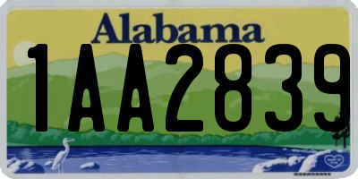 AL license plate 1AA2839
