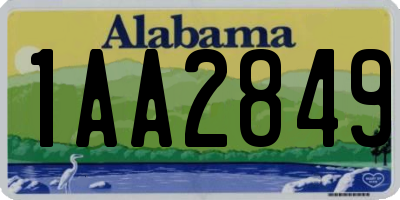 AL license plate 1AA2849