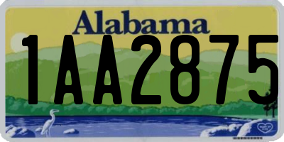 AL license plate 1AA2875
