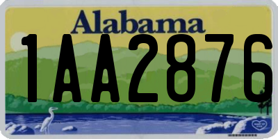 AL license plate 1AA2876