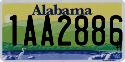 AL license plate 1AA2886