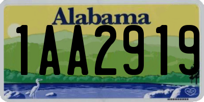 AL license plate 1AA2919