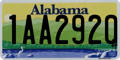 AL license plate 1AA2920