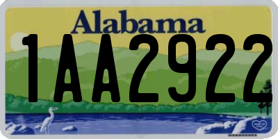 AL license plate 1AA2922