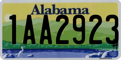 AL license plate 1AA2923