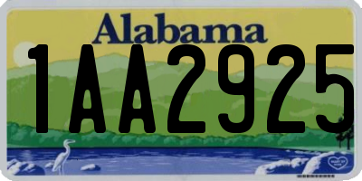 AL license plate 1AA2925