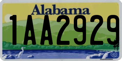 AL license plate 1AA2929