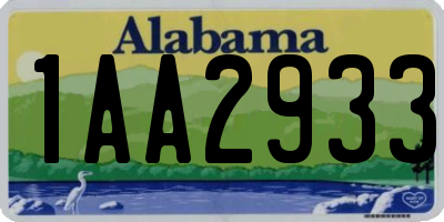 AL license plate 1AA2933