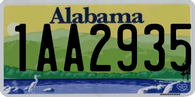 AL license plate 1AA2935