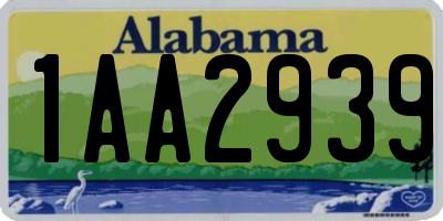 AL license plate 1AA2939