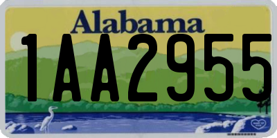 AL license plate 1AA2955