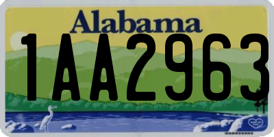 AL license plate 1AA2963