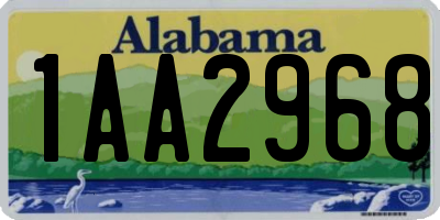 AL license plate 1AA2968