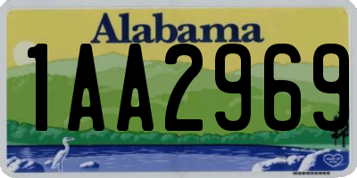 AL license plate 1AA2969