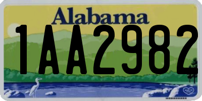 AL license plate 1AA2982