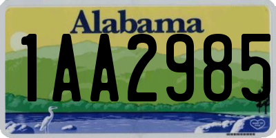 AL license plate 1AA2985