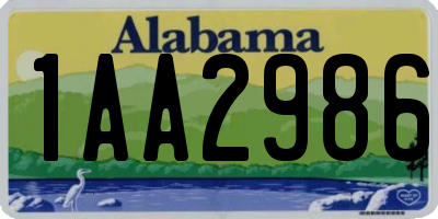 AL license plate 1AA2986