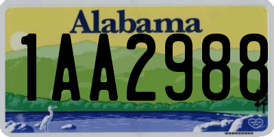 AL license plate 1AA2988