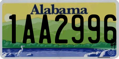 AL license plate 1AA2996