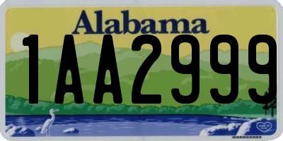 AL license plate 1AA2999