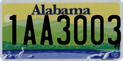 AL license plate 1AA3003