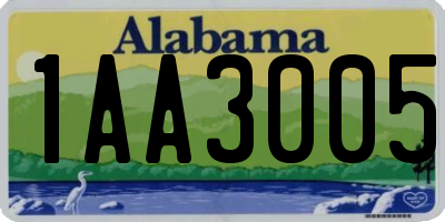 AL license plate 1AA3005
