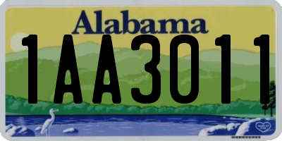 AL license plate 1AA3011