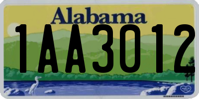 AL license plate 1AA3012