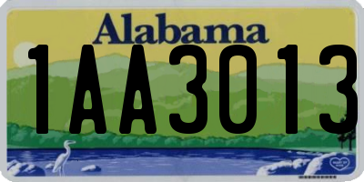 AL license plate 1AA3013