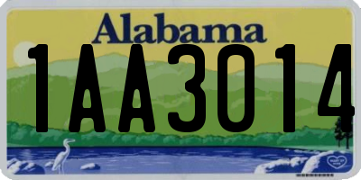 AL license plate 1AA3014