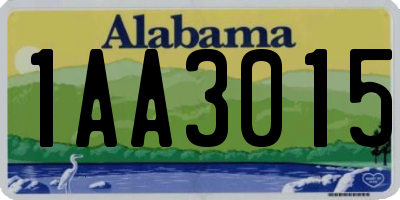 AL license plate 1AA3015