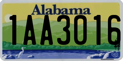 AL license plate 1AA3016