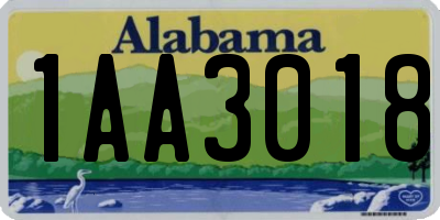 AL license plate 1AA3018