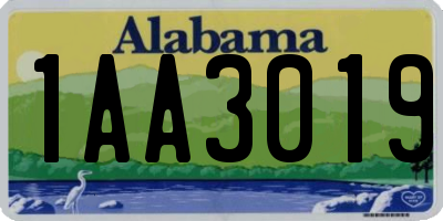 AL license plate 1AA3019