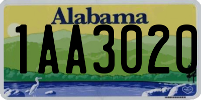 AL license plate 1AA3020