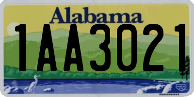 AL license plate 1AA3021