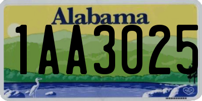 AL license plate 1AA3025