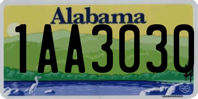 AL license plate 1AA3030